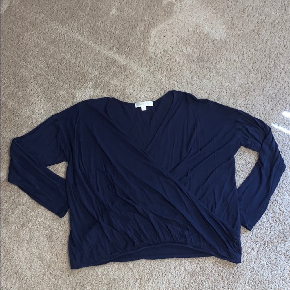 Navy wrap top